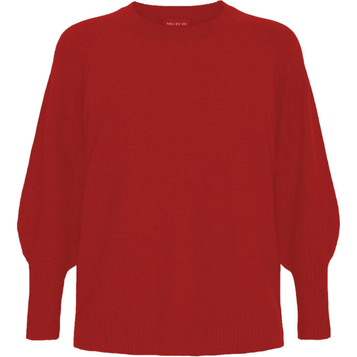 No. 1 By Ox sweater met ballonmouwen - dark red