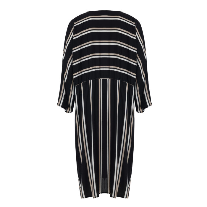 Studio-Carbina-Dress-S235871-Black-with-white-sand-stripes-back